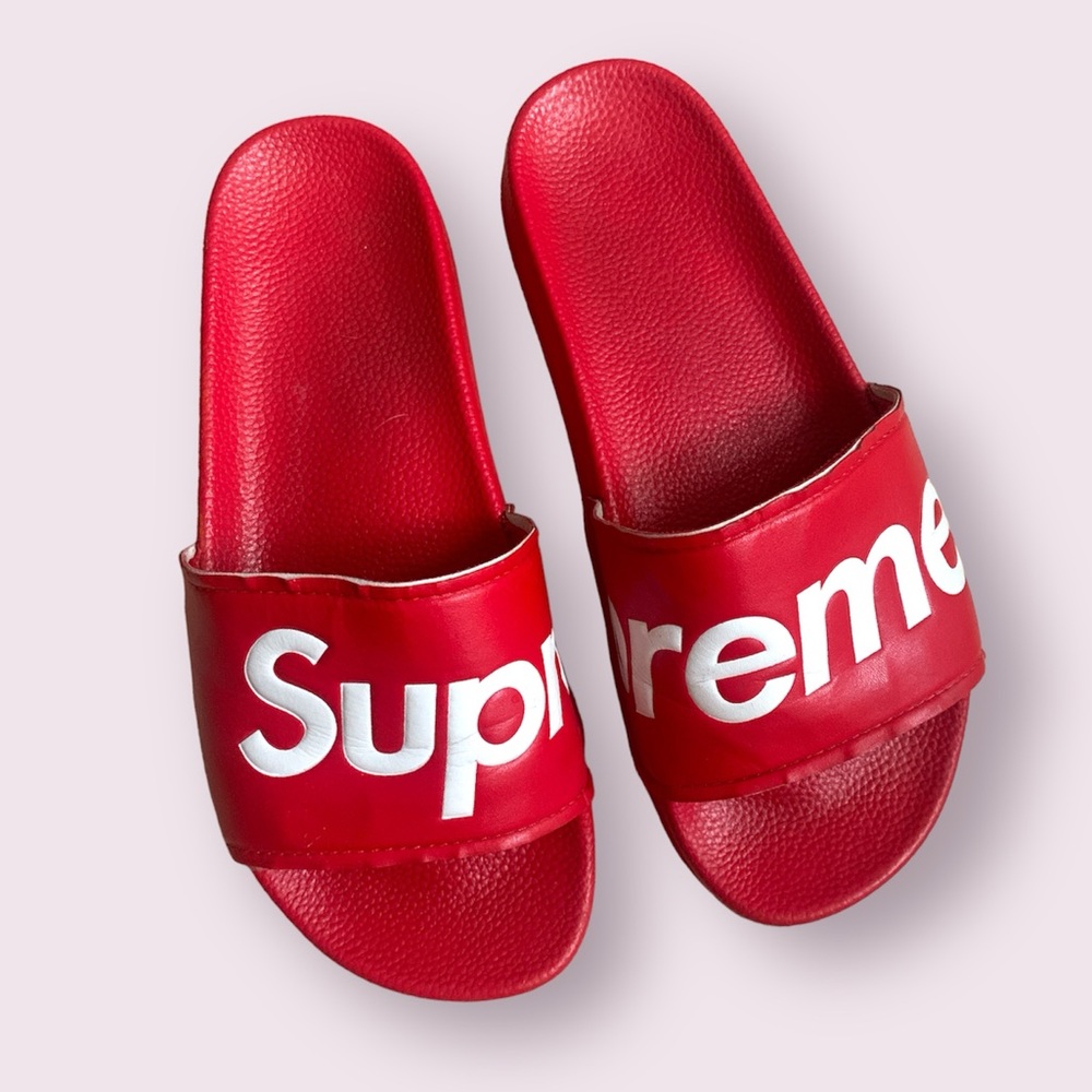 Supreme Red Slides